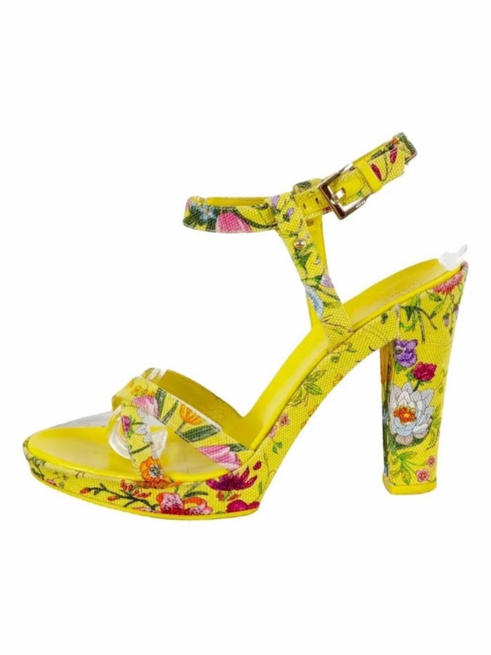 Gucci Yellow Floral Platform Sandal